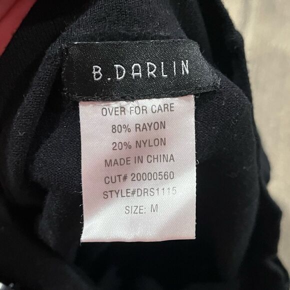 B. Darlin Womens Short Sleeve T-Shirt Mini Dress Round Neck Black Size Medium - Picture 4 of 7